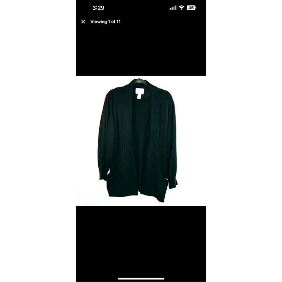 Sideffects Cardigan Sweater Women’s Large Open Front Pockets Thick Long Sleeve - Picture 1 of 12